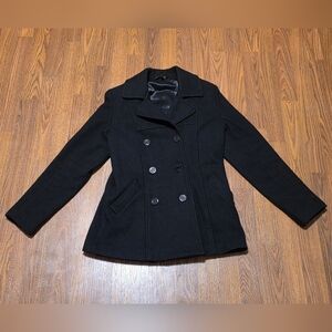 Le Château Made in Canada Wool Pea Coat Juniors 7 Double-Breasted Jacket E47